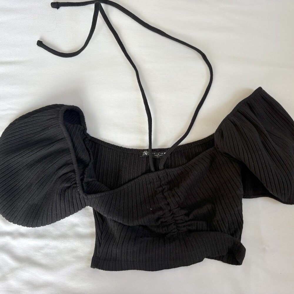 Zara puffed sleeve t shirt
